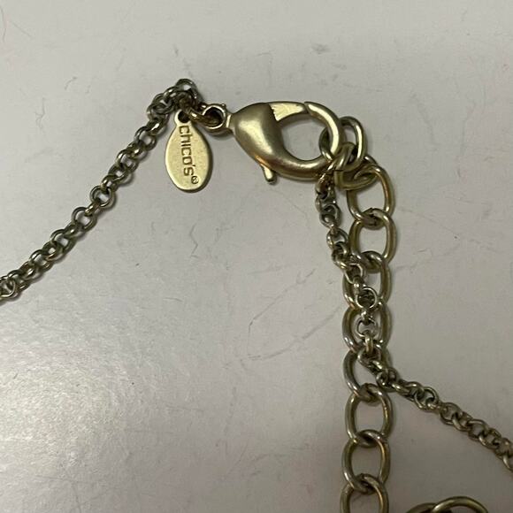 Chico's gold tone multi strand necklace signed costume jewelry pendant - Picture 7 of 15